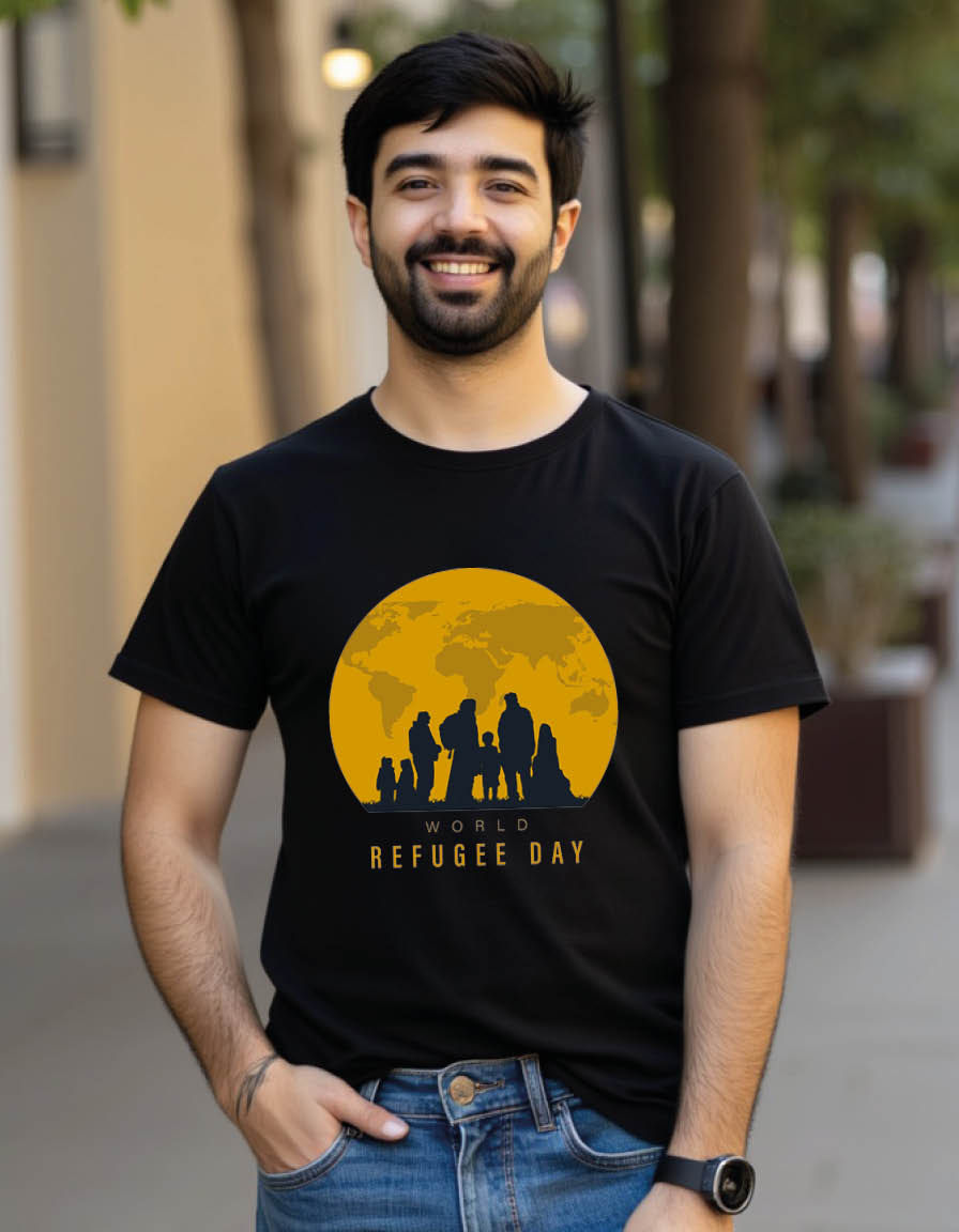 Word refugee day Unisex printed graphic t shirt