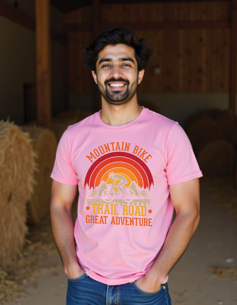 Thumbnail: mountain bike trail road great adventure mens printed graphic t shirt