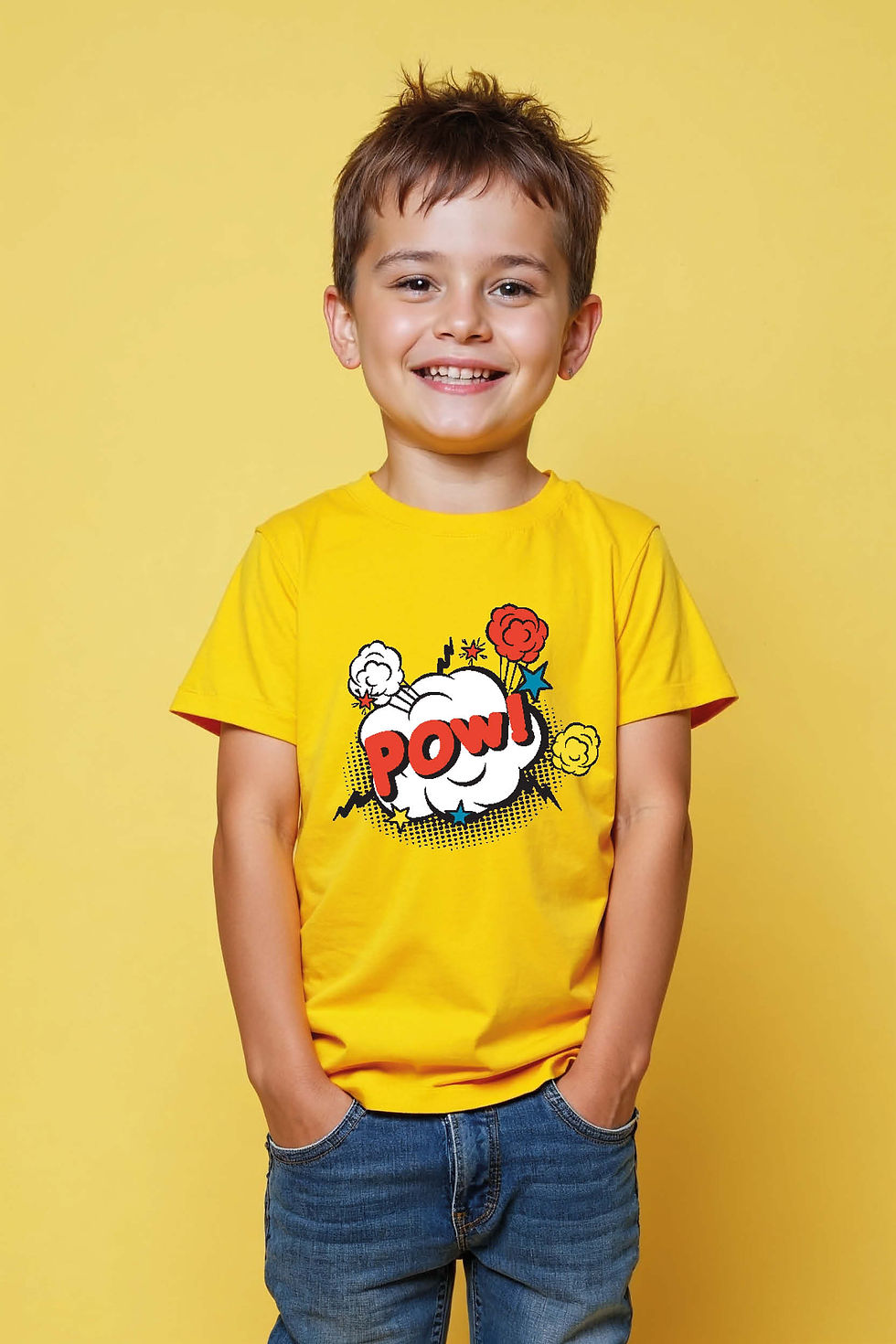 pow! Cool Kids Printed T-Shirt – Graphic Print Design for Boys & Girls