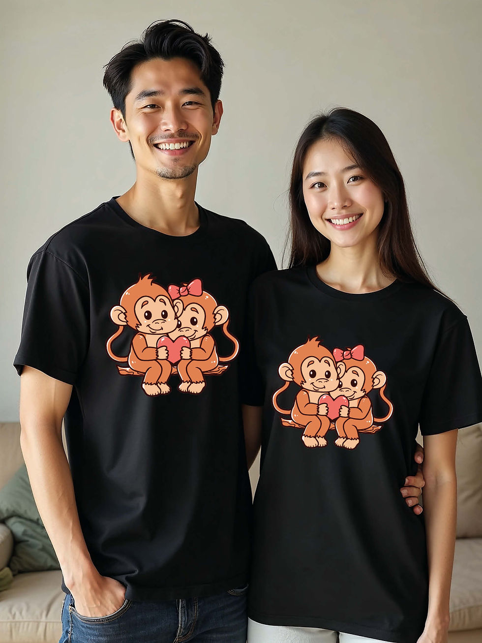 Thumbnail: Valentine’s Animal Couple T-Shirt Lovers Edition–Premium Quality