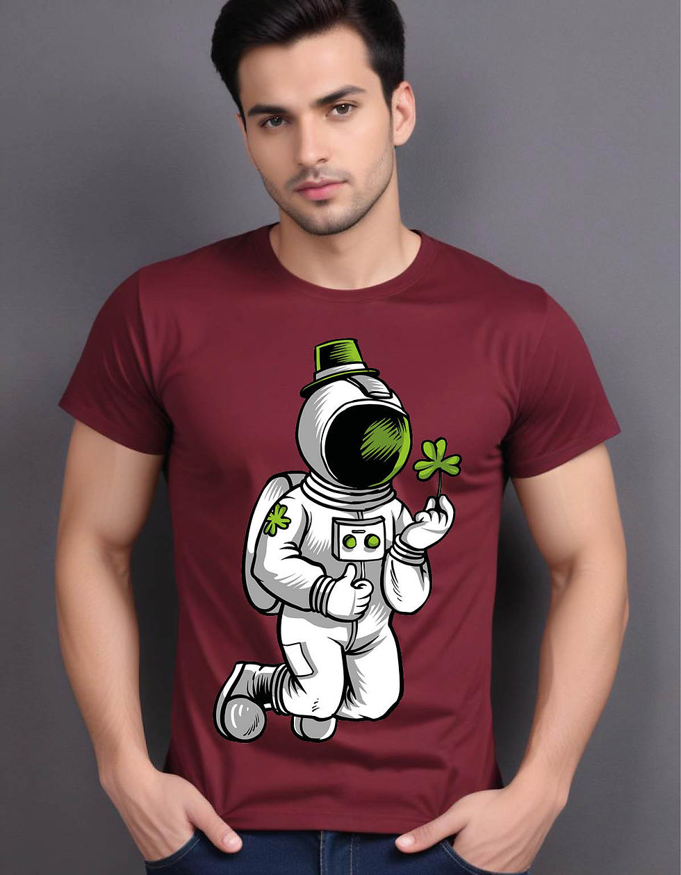 Thumbnail: irish astronaut mens printed graphic t shirt