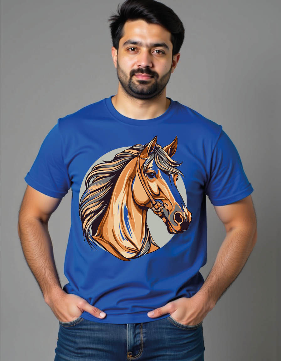 Thumbnail: horse mascot mens printed graphic t shirt