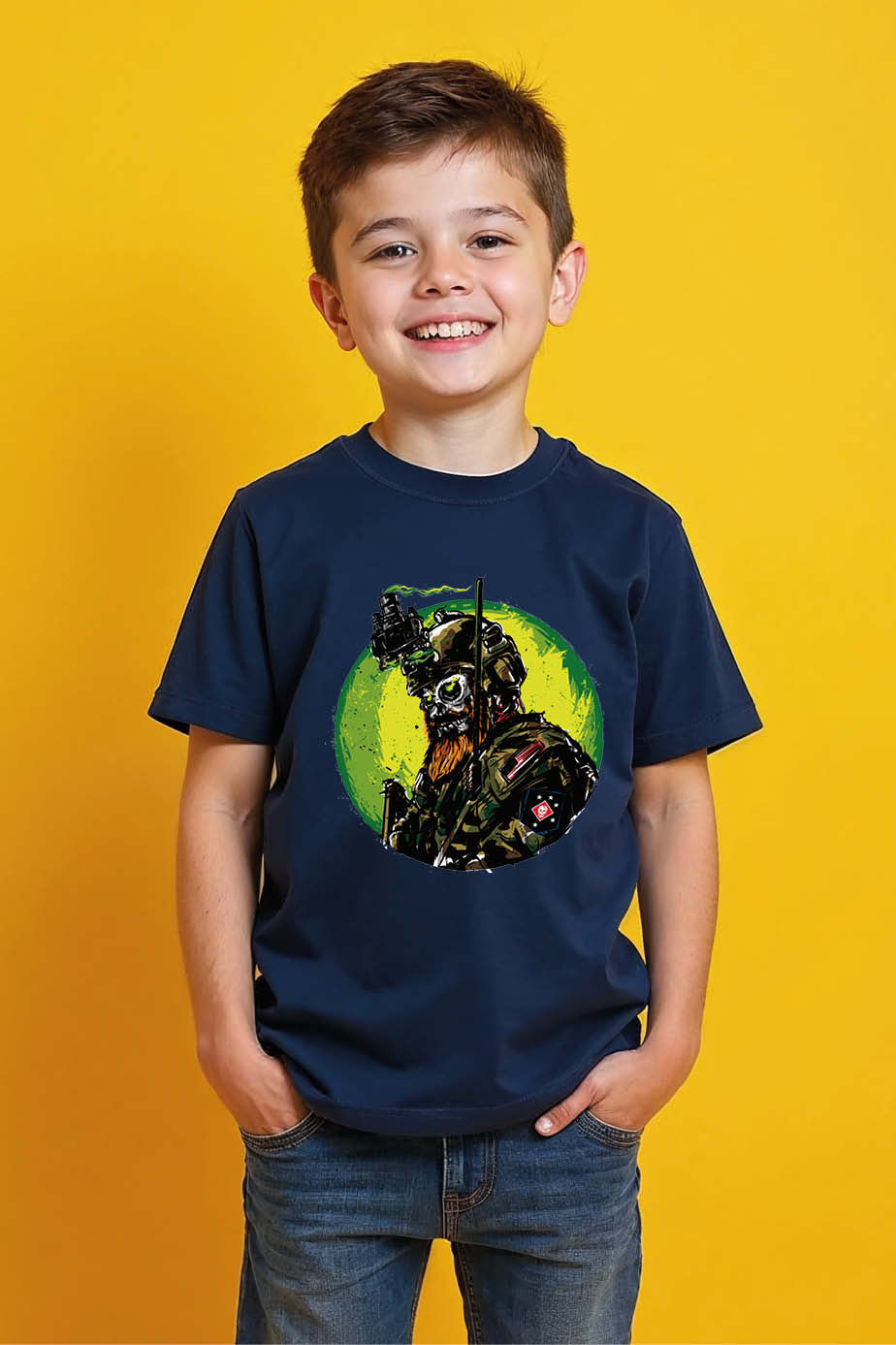 Thumbnail: Tactical Skull Soldier Kids' Maroon T-Shirt Cotton Cute Kids Typography