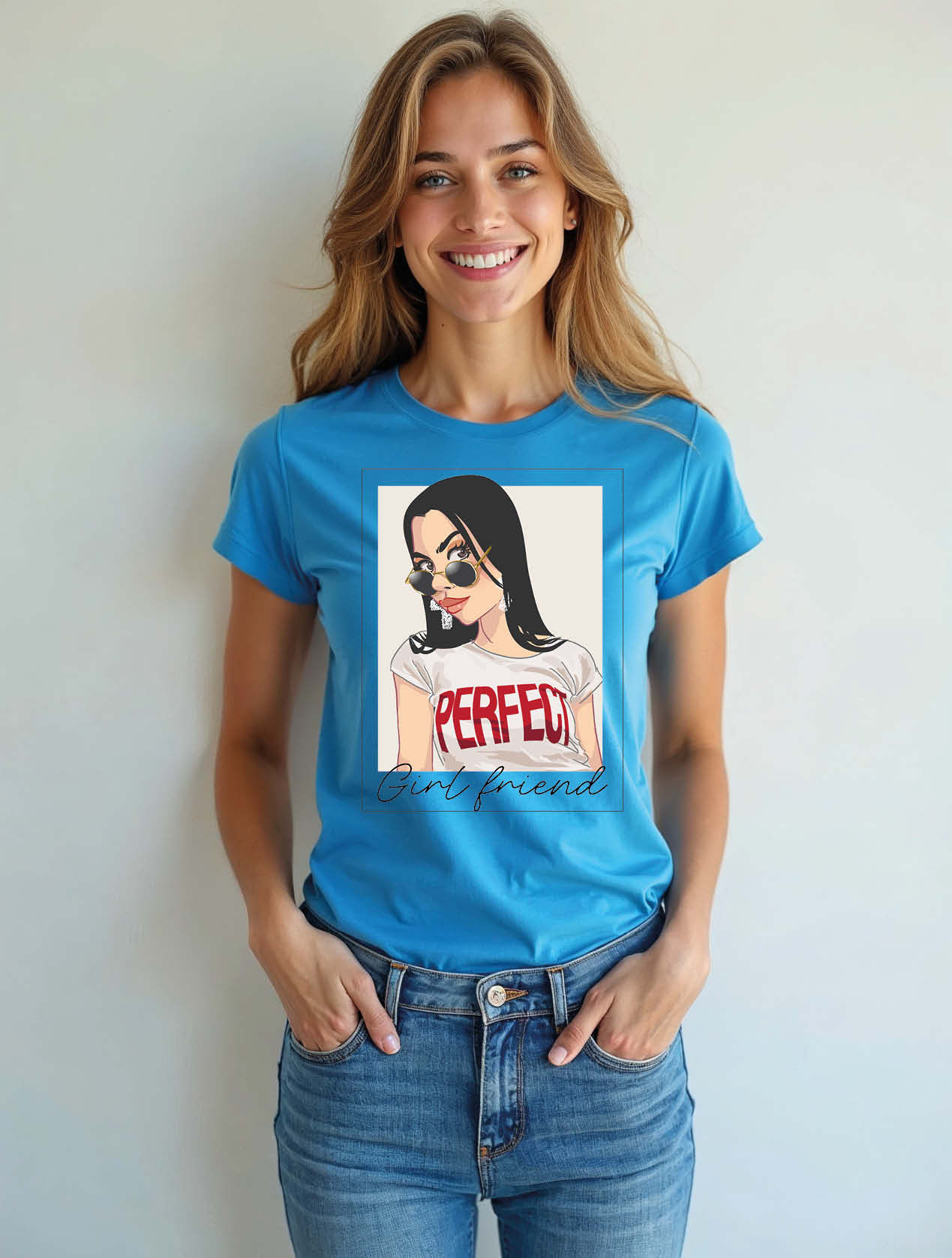perfect girl friend Modern Women’s Printed Graphic Streetwear T-Shirt – Discount