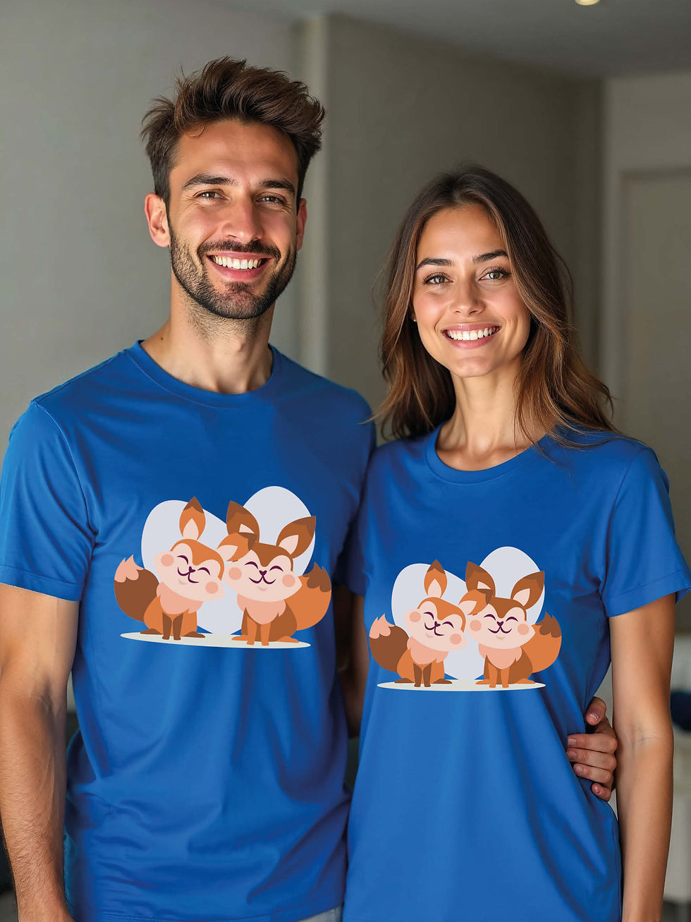 Romantic Animal Couple Matching Tee Lovers Edition – Fast