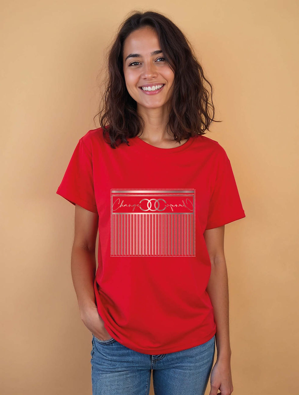 Thumbnail: change yourself Modern Women’s Printed Graphic Typography T-Shirt – Buy Now