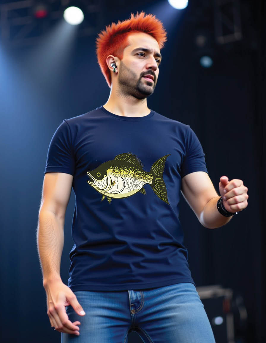 Thumbnail: simple bass fish mens printed graphic t shirt