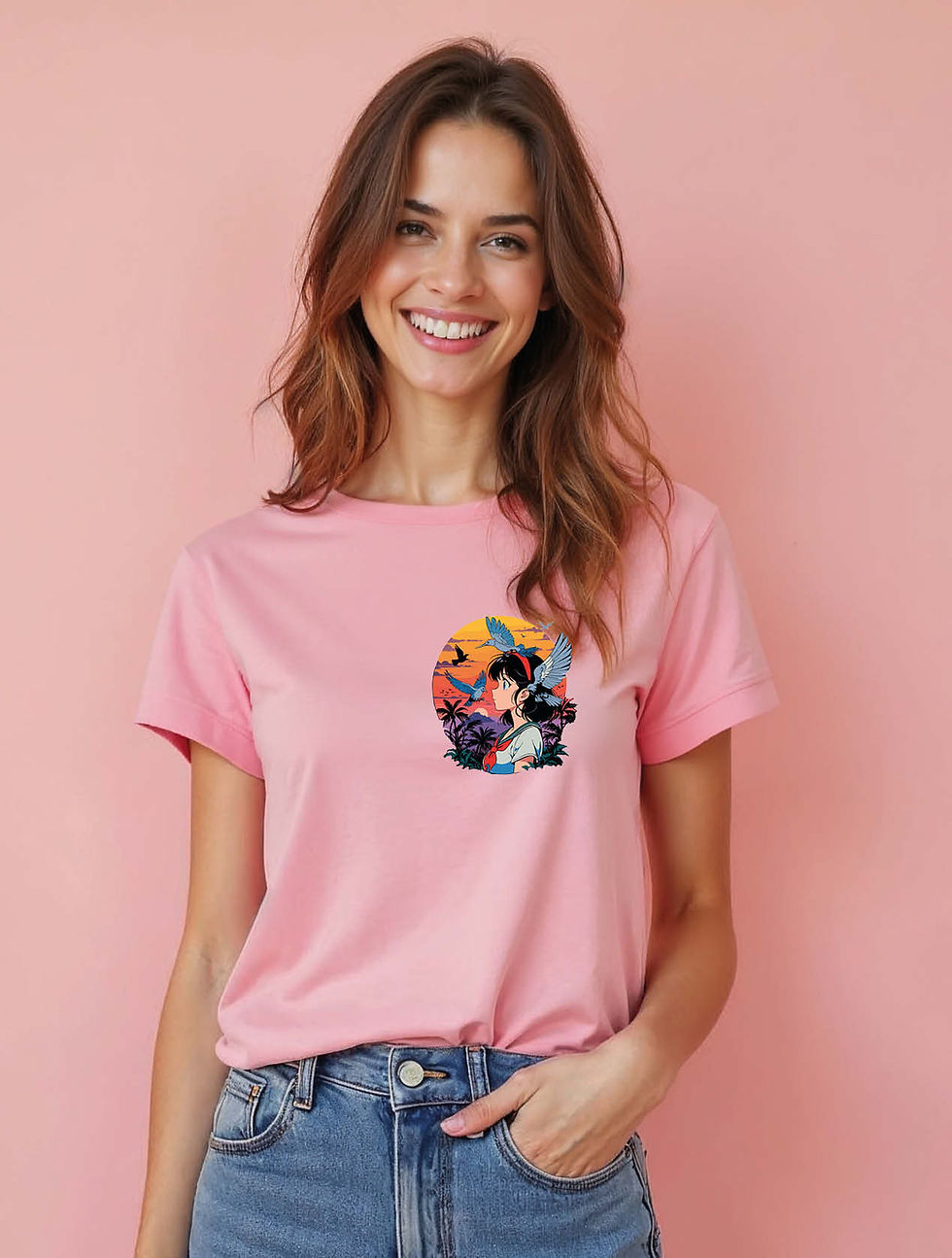 Thumbnail: Turquoise Anime Manga Trendy Women’s Typography T-Shirt – Buy Now