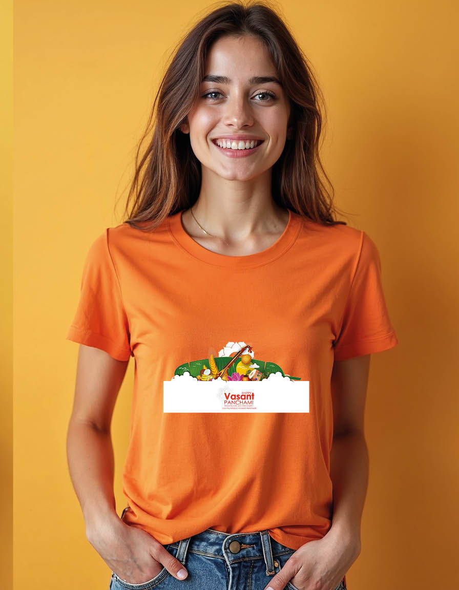 Thumbnail: Happy vesant panchami Unisex printed graphic t shirt