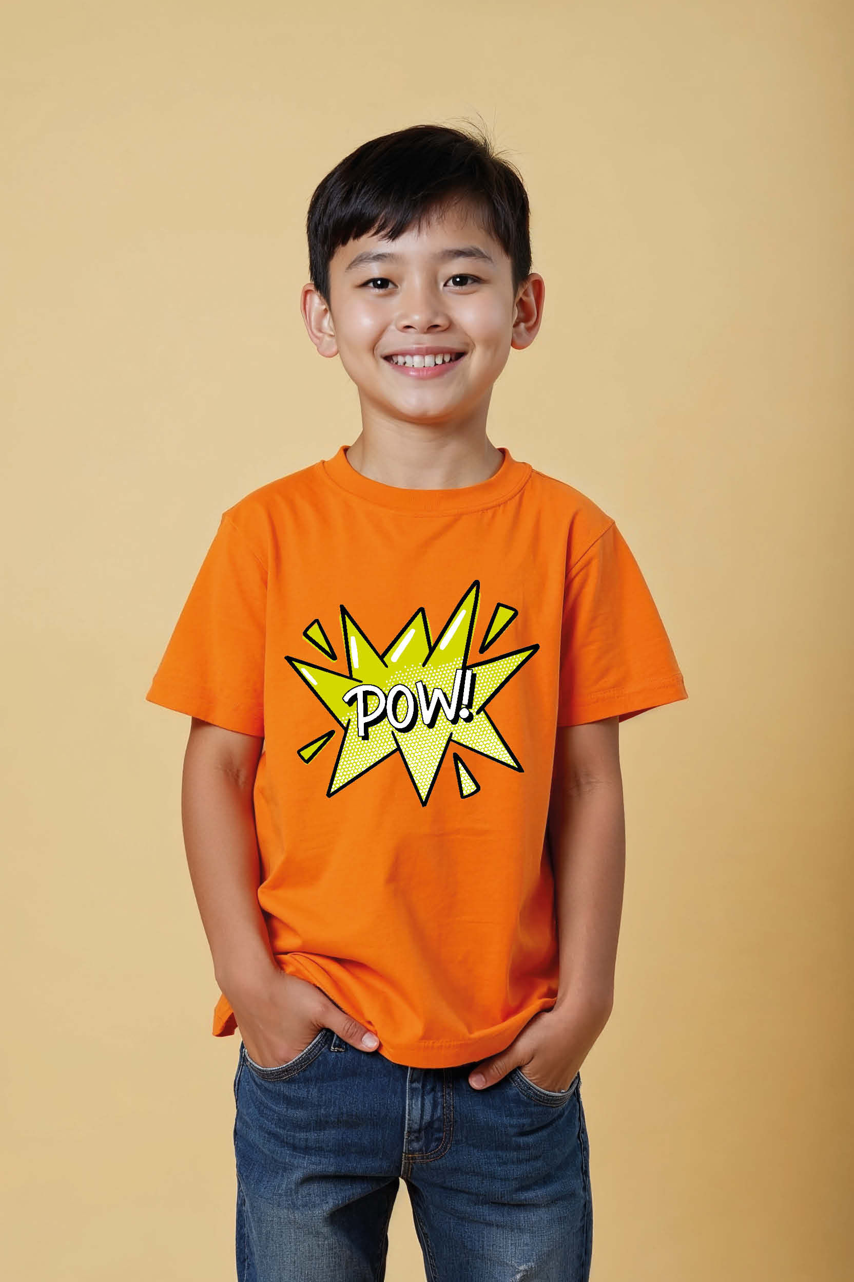 pow! Stylish Trendy Printed Tee for Kids – Print Design for Boys & Girls