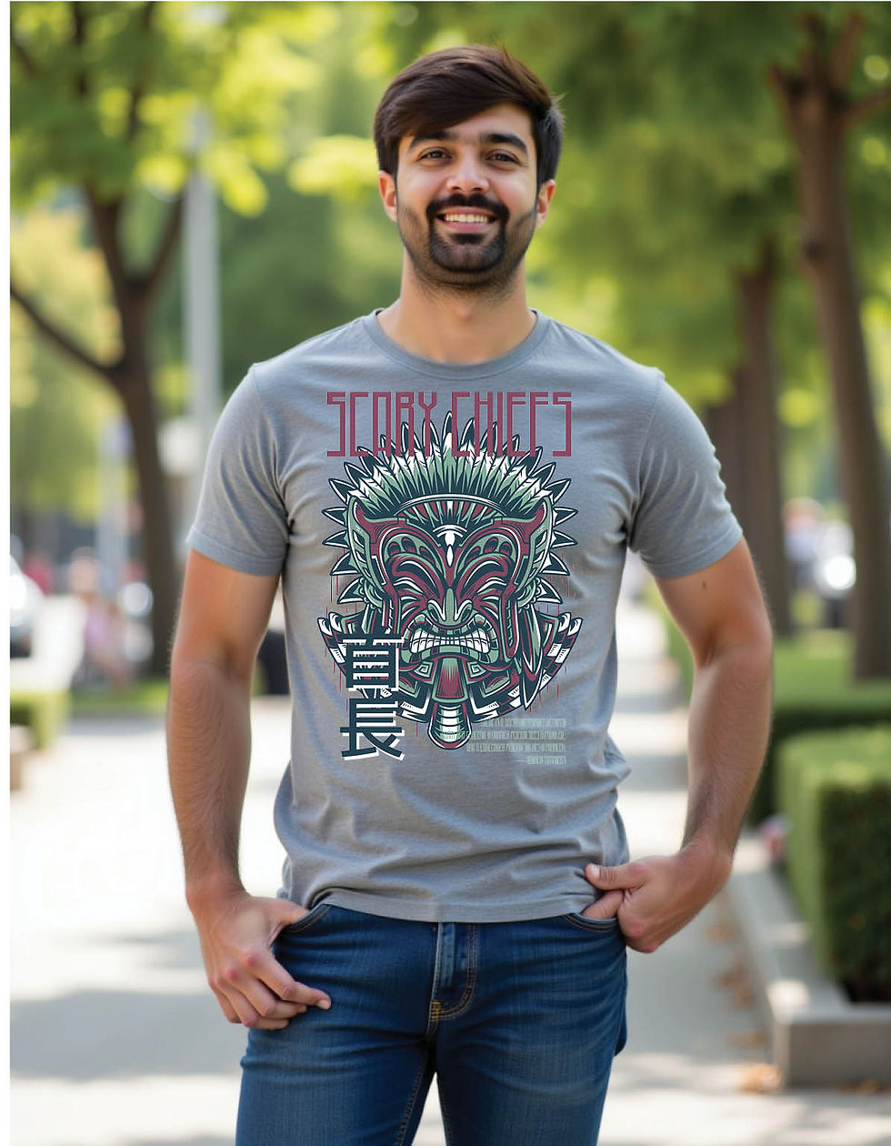 Thumbnail: scary chiefs light mens printed graphic t shirts