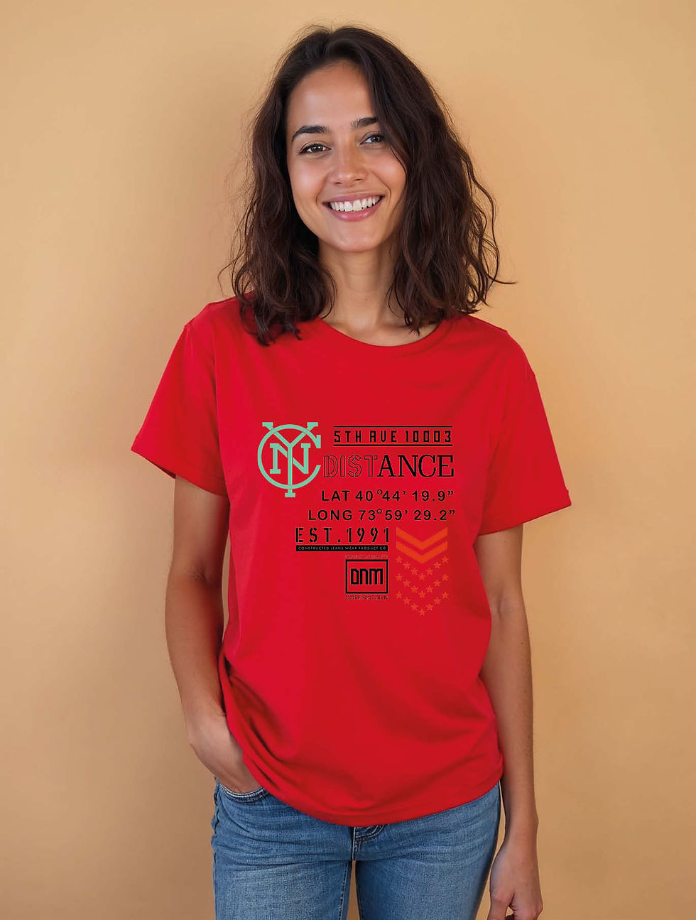 Thumbnail: NYC distance Stylish Women’s Printed Graphic Streetwear T-Shirt – Sale