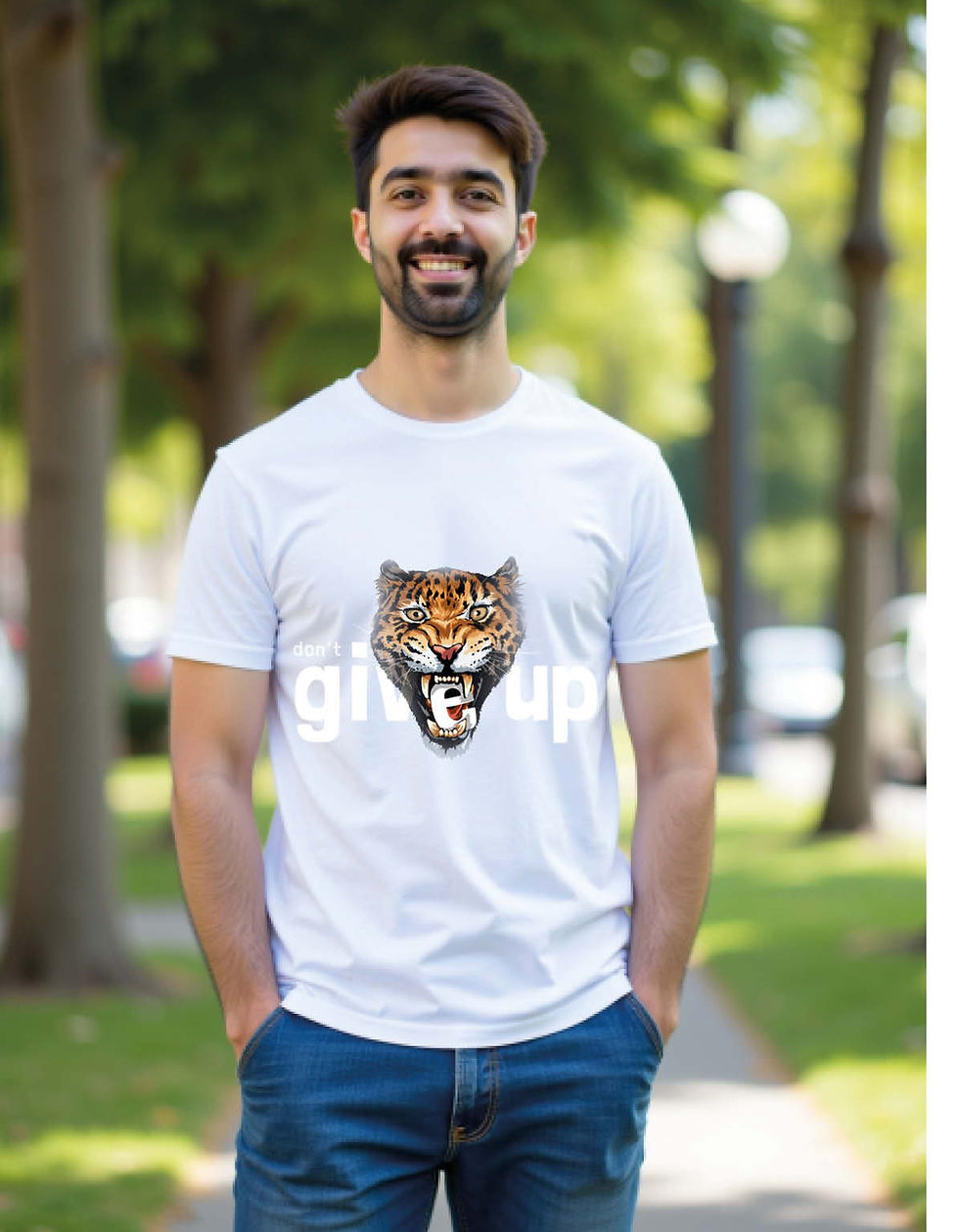 Thumbnail: Never Give Up Printed T-Shirt for All age