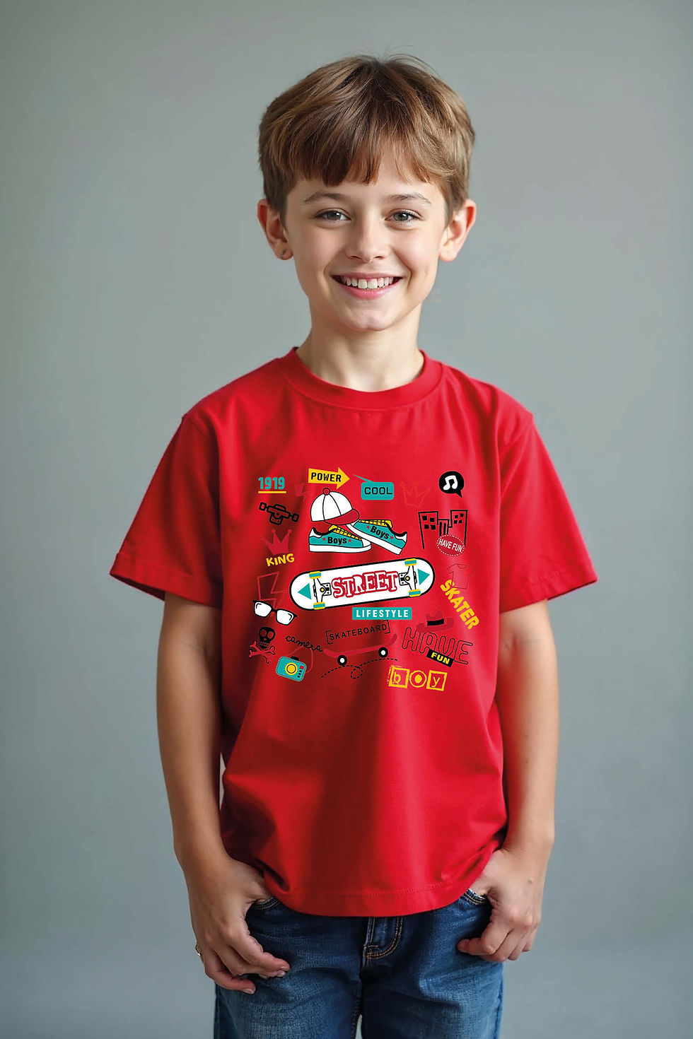 Street  Catoon Casual Casual Kids Printed T-Shirt – Illustration Print Design