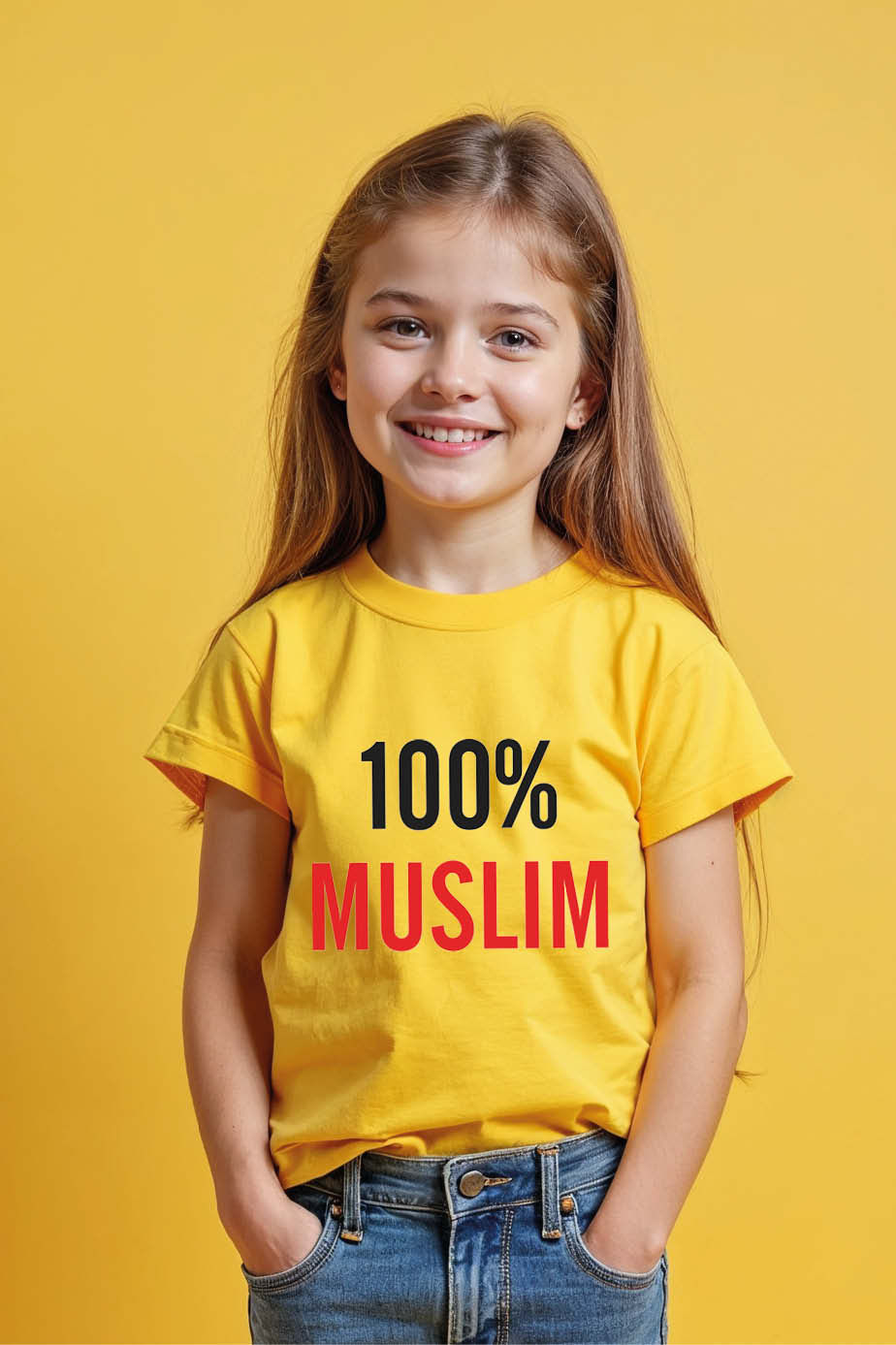 Thumbnail: 100% muslim Everyday Typography Print T-Shirt for Kids – Gaming Print Design