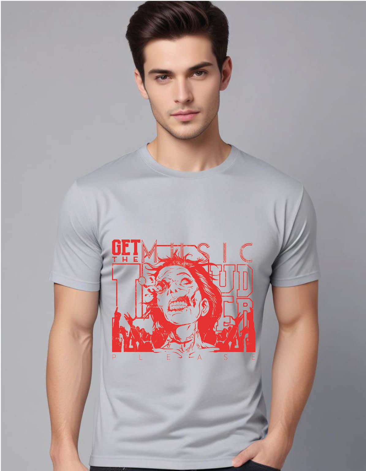 get music louder i cant see mens printed graphic t shirt