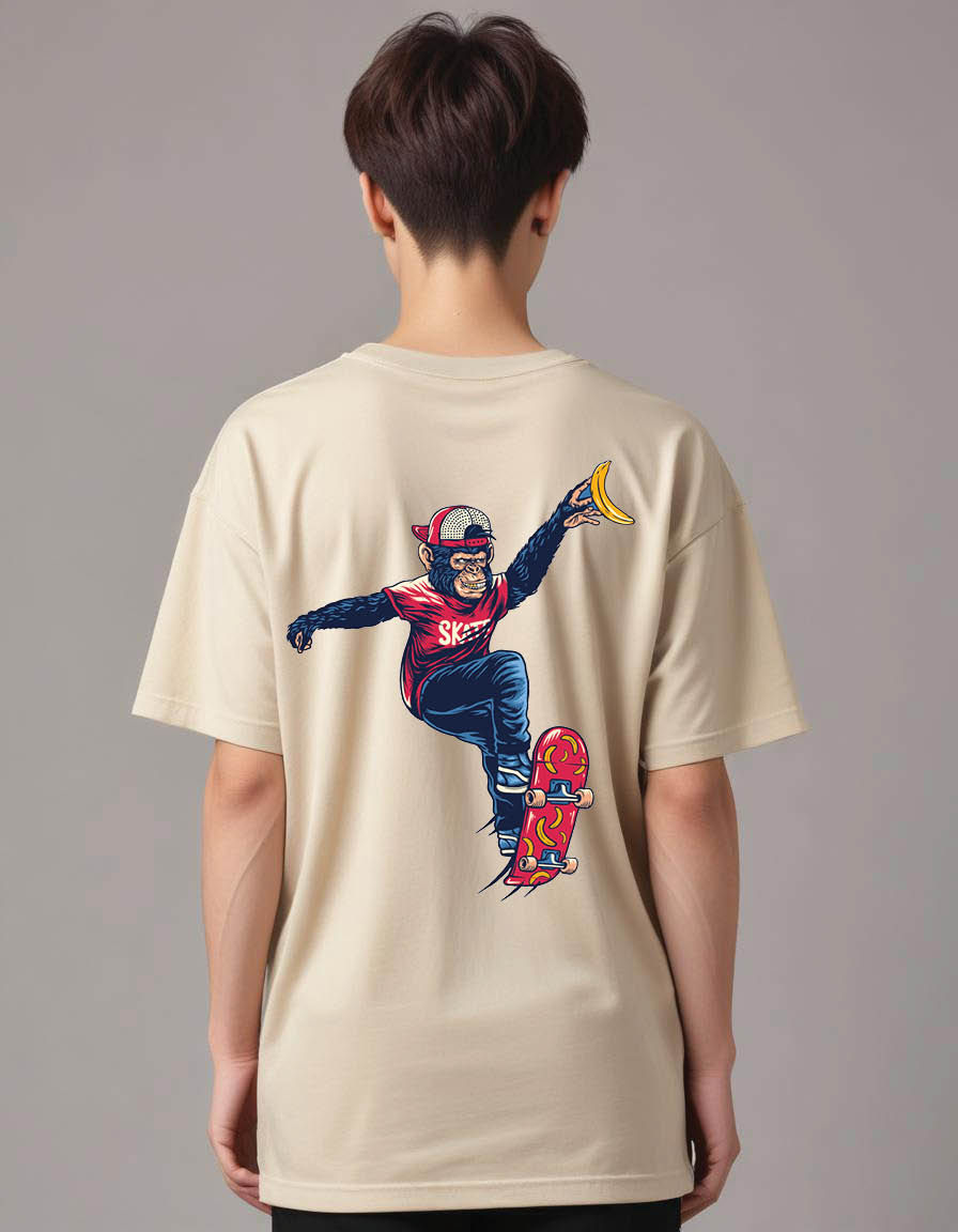 Thumbnail: monkey skater mens Oversized Printed t shirt