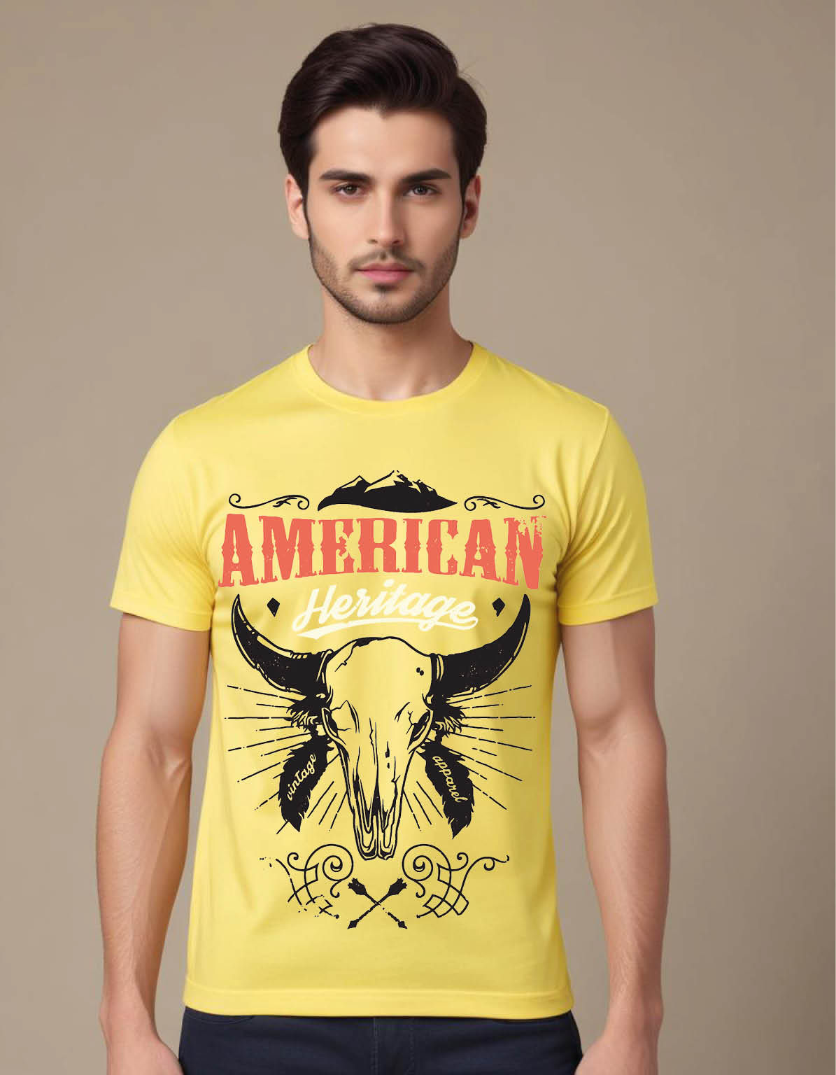american heritage animal skull mens printed graphic t shirt