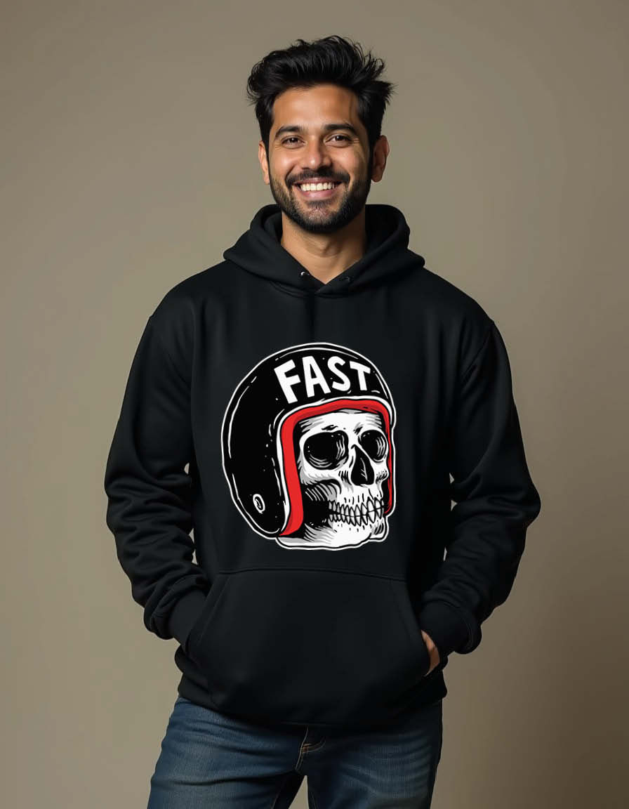 Thumbnail: fast skull with helmet Unisex Graphic Printed Hoodies for mens & womens