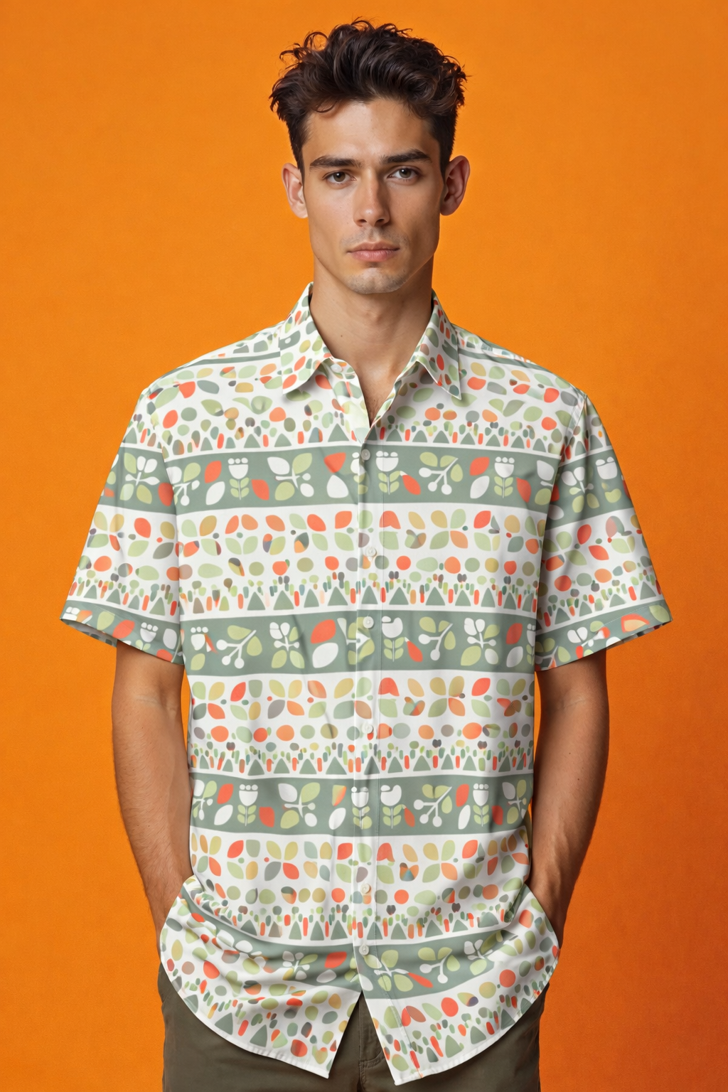 Geometric Premium Quality Patterned Oversized Shirt – All Over Print