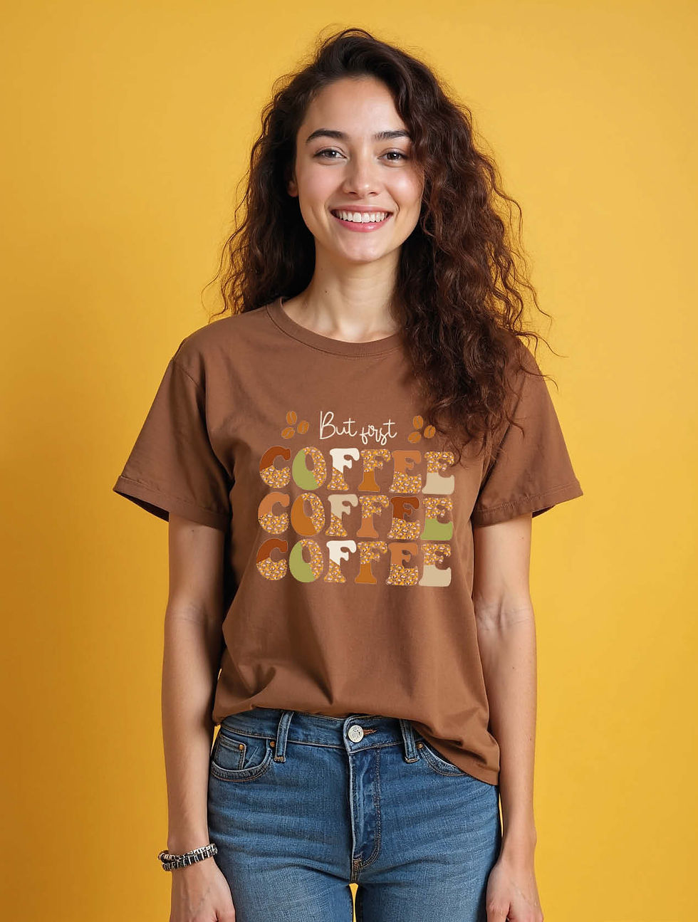 Thumbnail: but first coffee Chic Women’s Printed Graphic Streetwear T-Shirt – Low Price