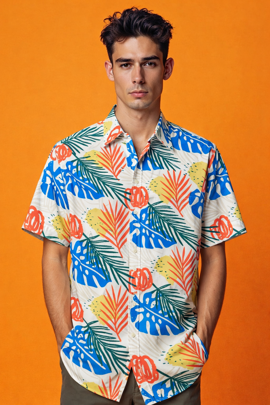 Tropical Botanical Print Premium Casual Patterned AOP Oversized Shirt