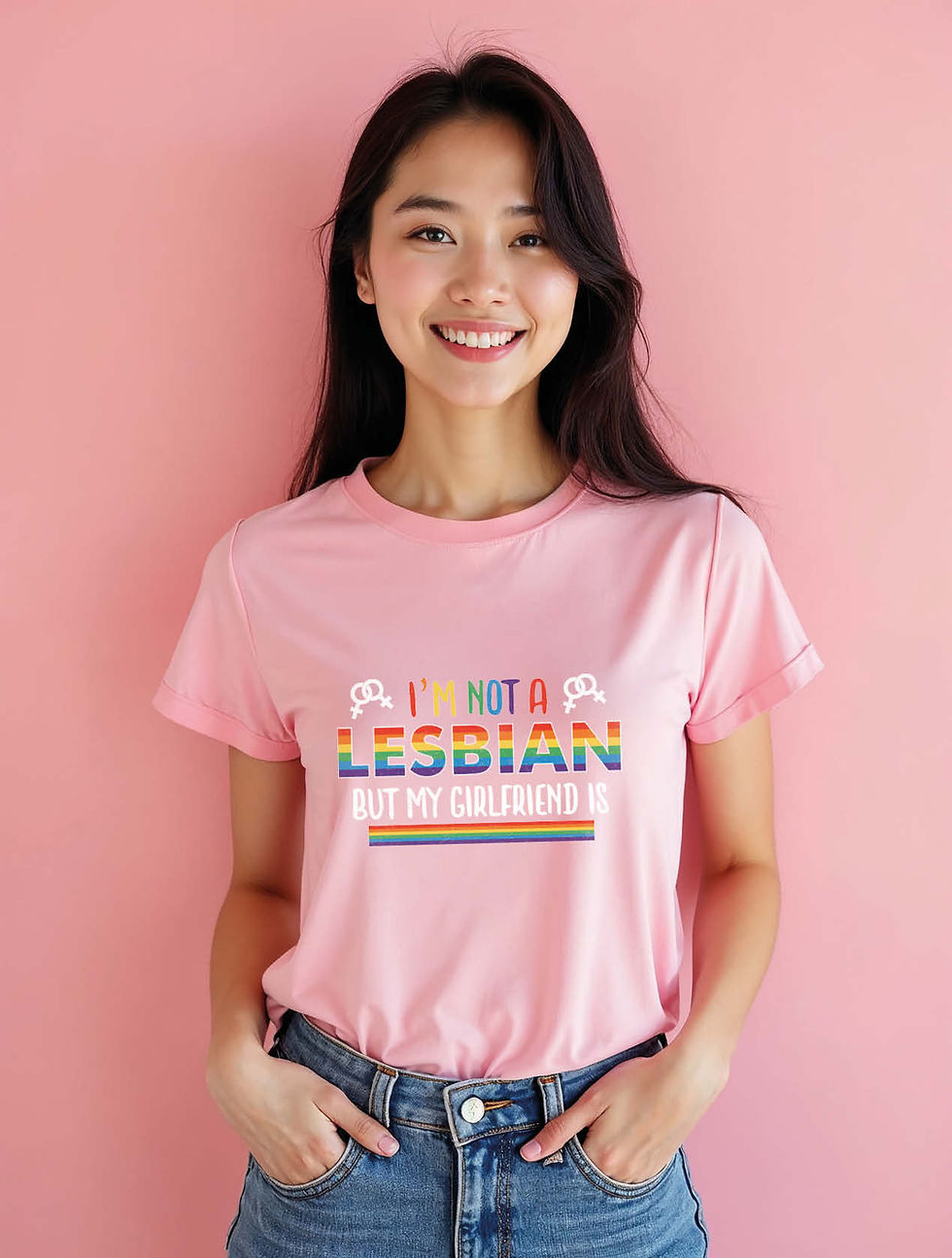 Thumbnail: i'm not a lesbian but my girlfriend is Casual Women’s Printed Graphic T-Shirt