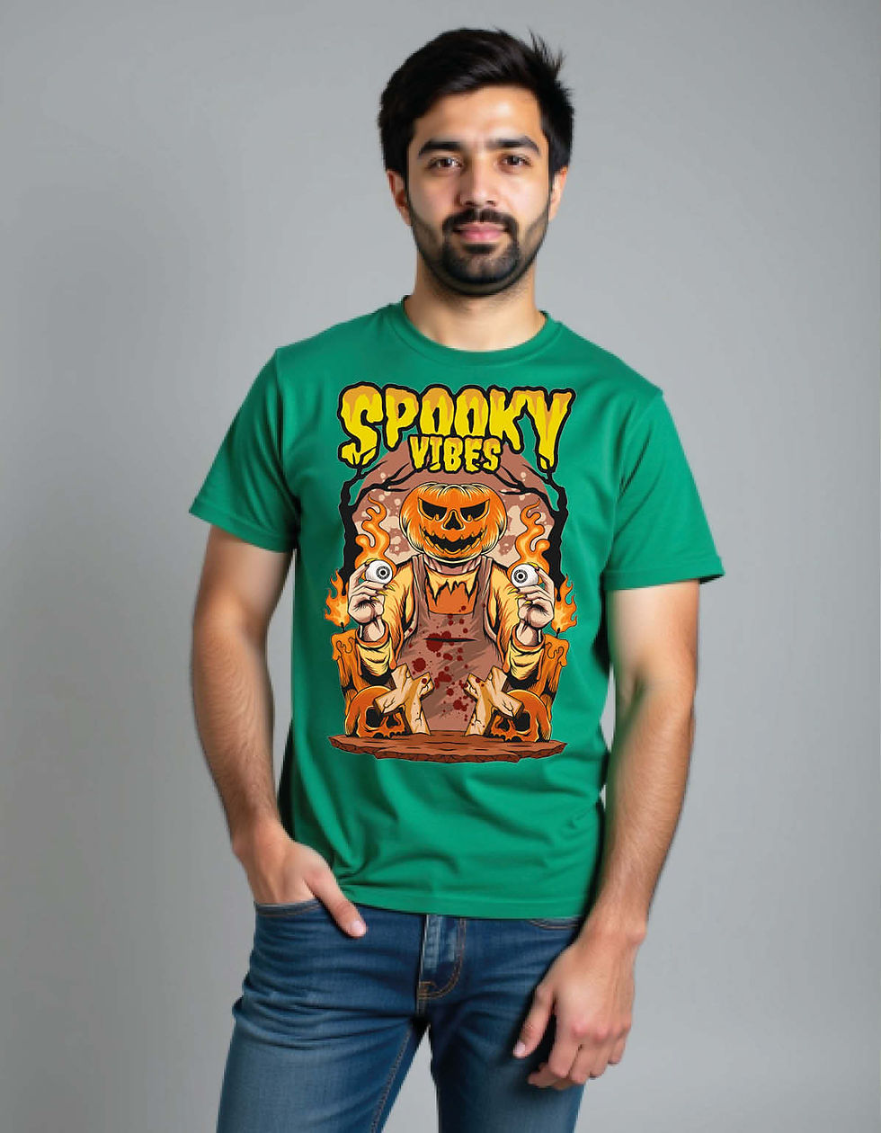 Thumbnail: Spooky Vibes Unisex Printed T-Shirt for All