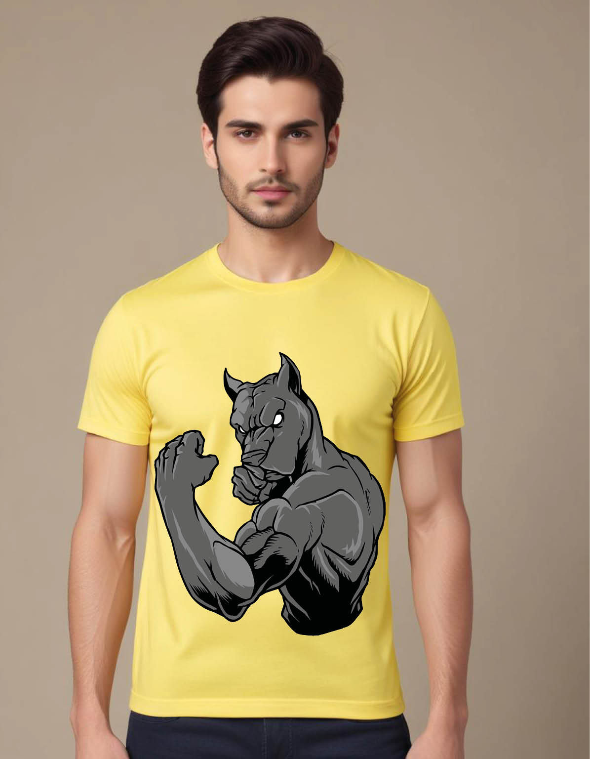 bulldog fighter mens printed graphic t shirt