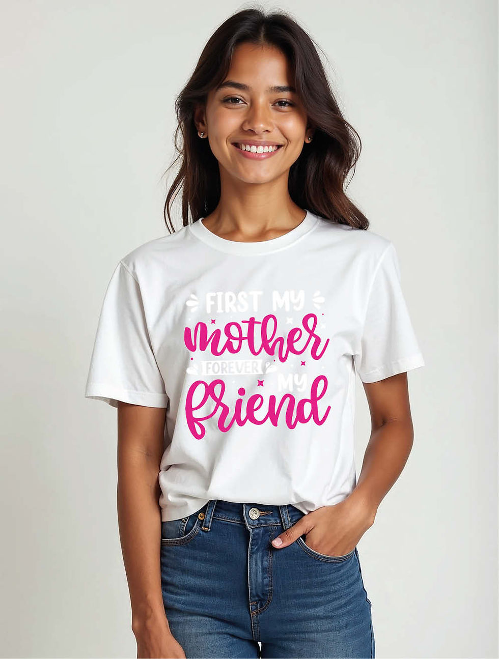 Thumbnail: First my mother forever my friends Classic Women’s Typography T-Shirt – Discount