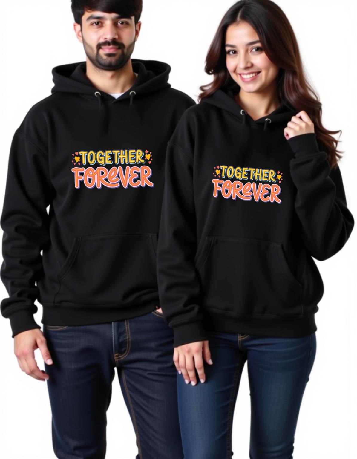 together forever Urban Printed Graphic Couple Hoodies