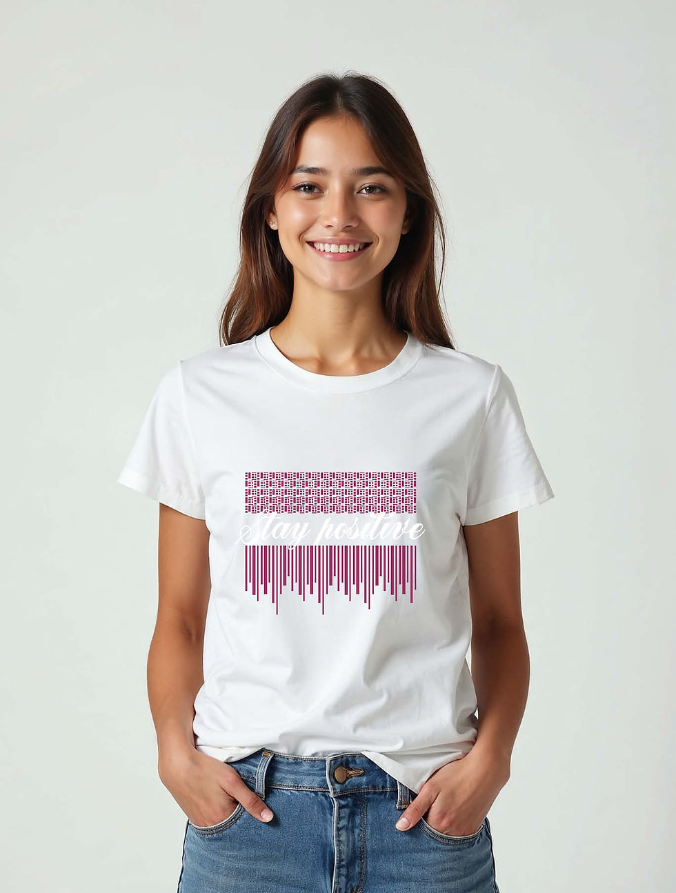 Thumbnail: stay positive Cool Women’s Printed Graphic Streetwear T-Shirt – Sale