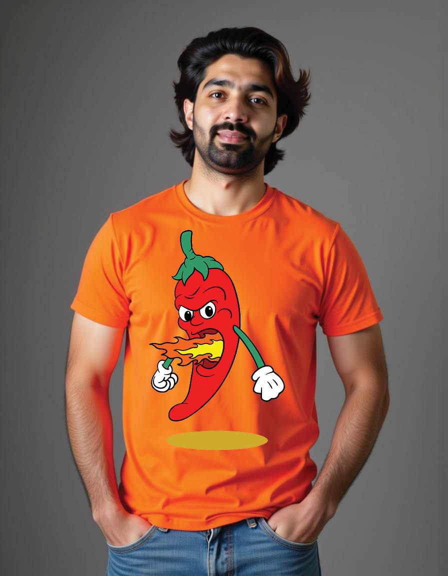 Thumbnail: hot chili mascot mens printed graphic t shirt