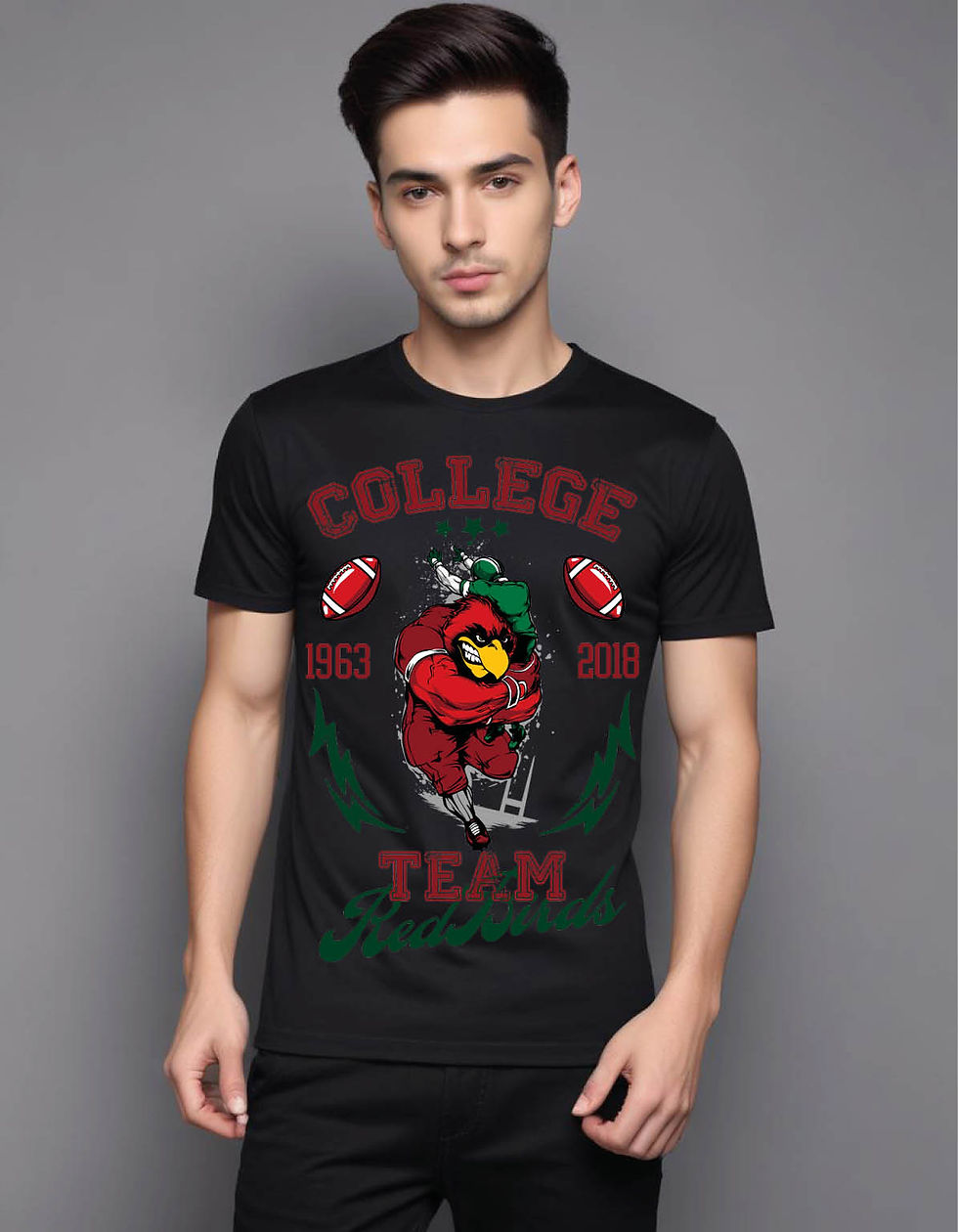 Thumbnail: college team redbirds mens printed graphic t shirt