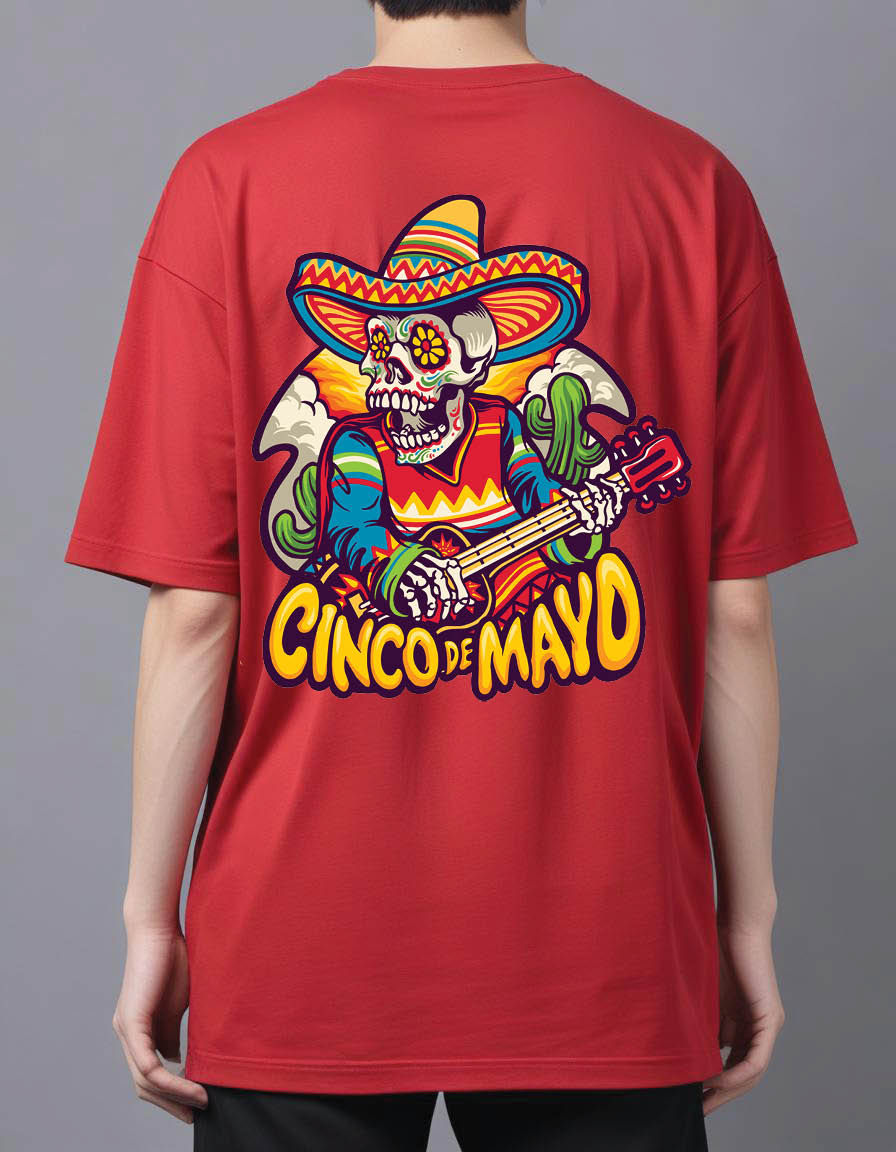 Thumbnail: cinco de mayo skull  Mens Oversized Printed T shirt