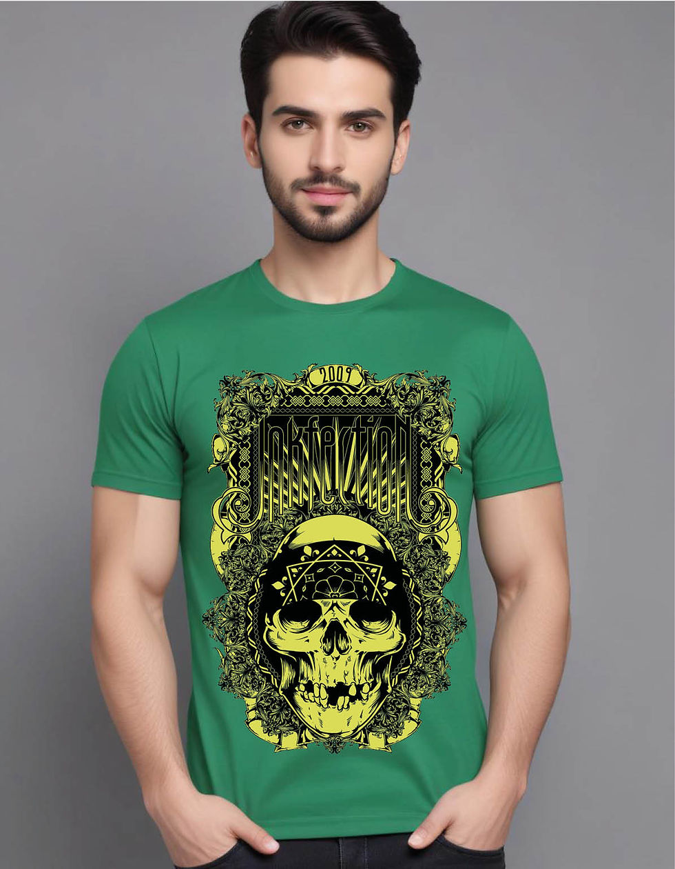 Thumbnail: framed rock bandana skull vintage mens printed graphic t shirt