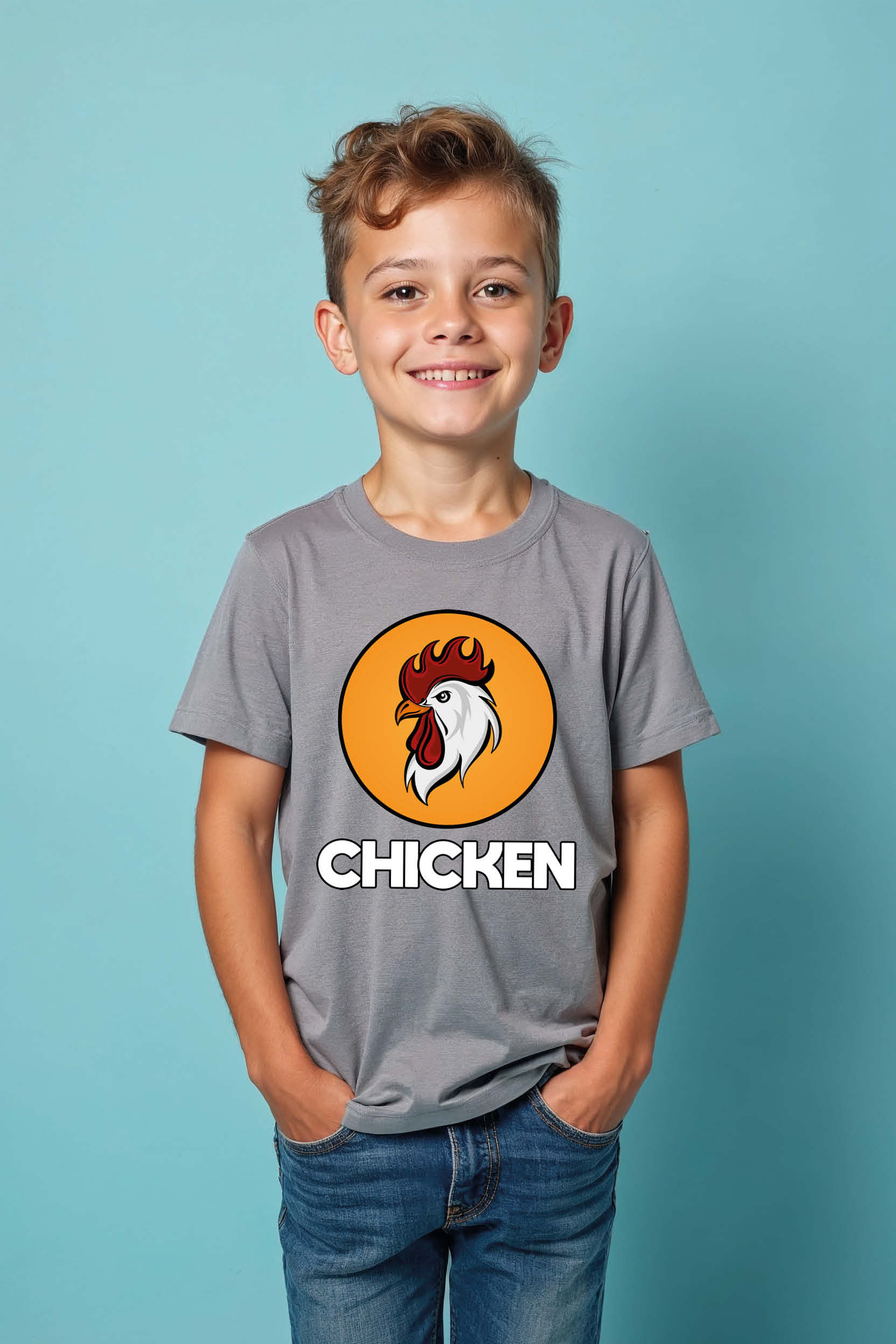 chicken Comfortable Typography Print T-Shirt for Kids – Motivational Print