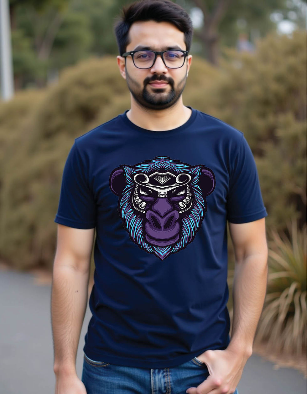 Thumbnail: monkey face artwork mens printed graphic t shirts