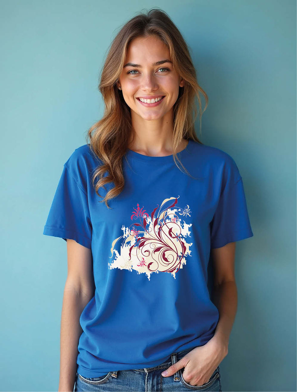 Thumbnail: Autumnal Floral Swirl Stylish Women’s Printed Graphic Streetwear T-Shirt