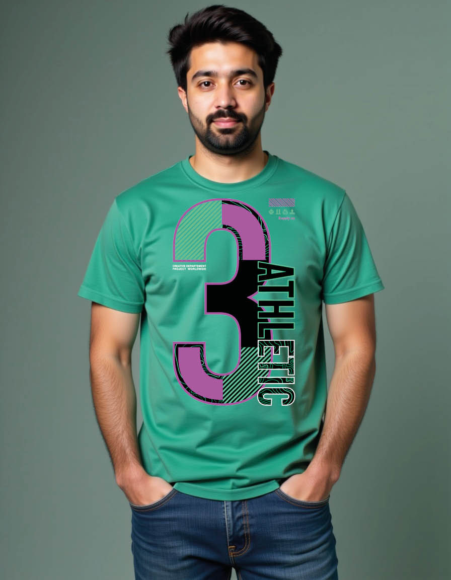 Thumbnail: number three mens printed graphic t shirt