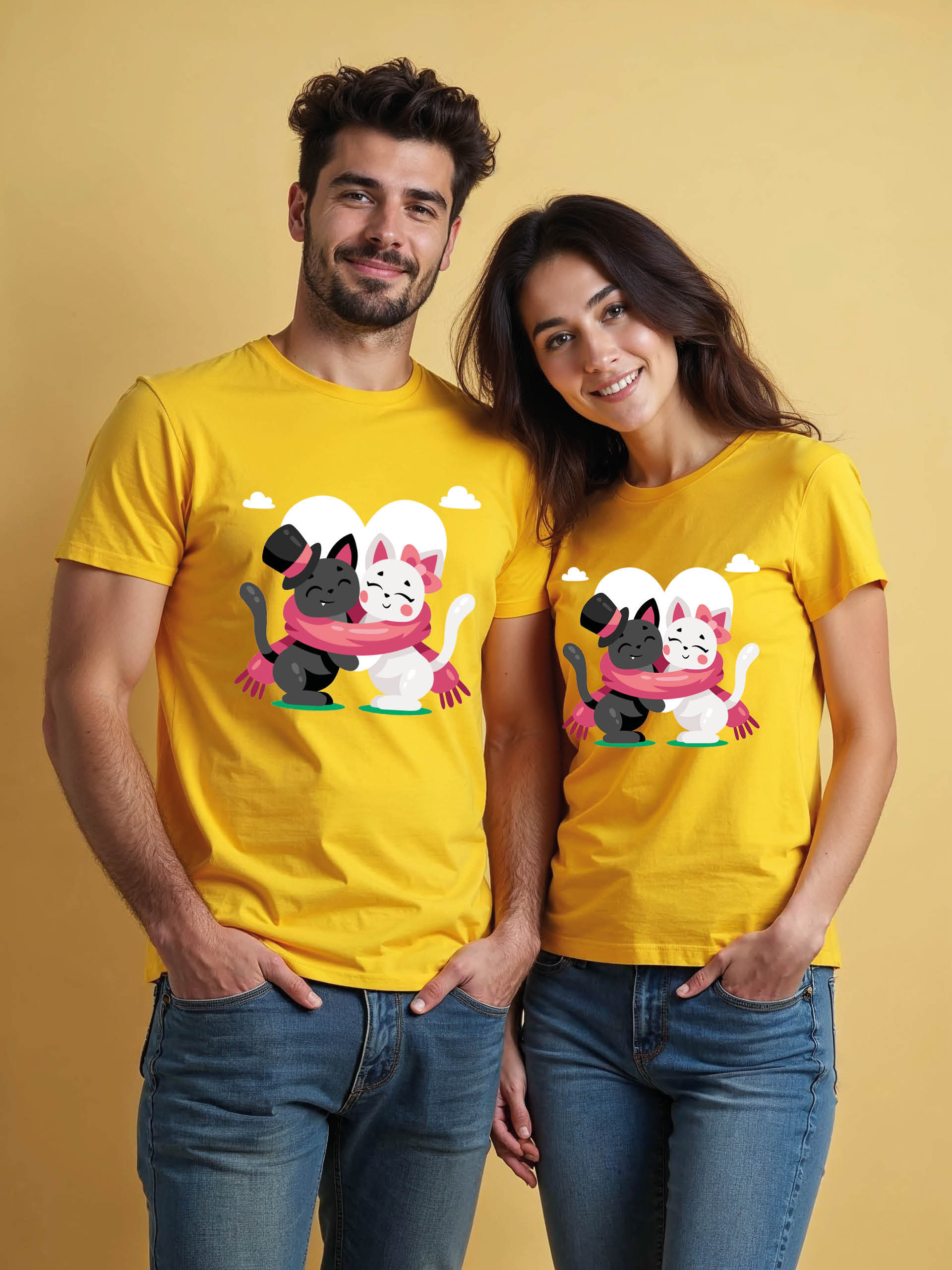 Stylish Cartoon Couple Matching Tee Lovers Edition – Limited Stock