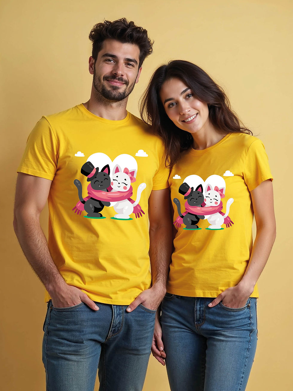 Stylish Cartoon Couple Matching Tee Lovers Edition – Limited Stock