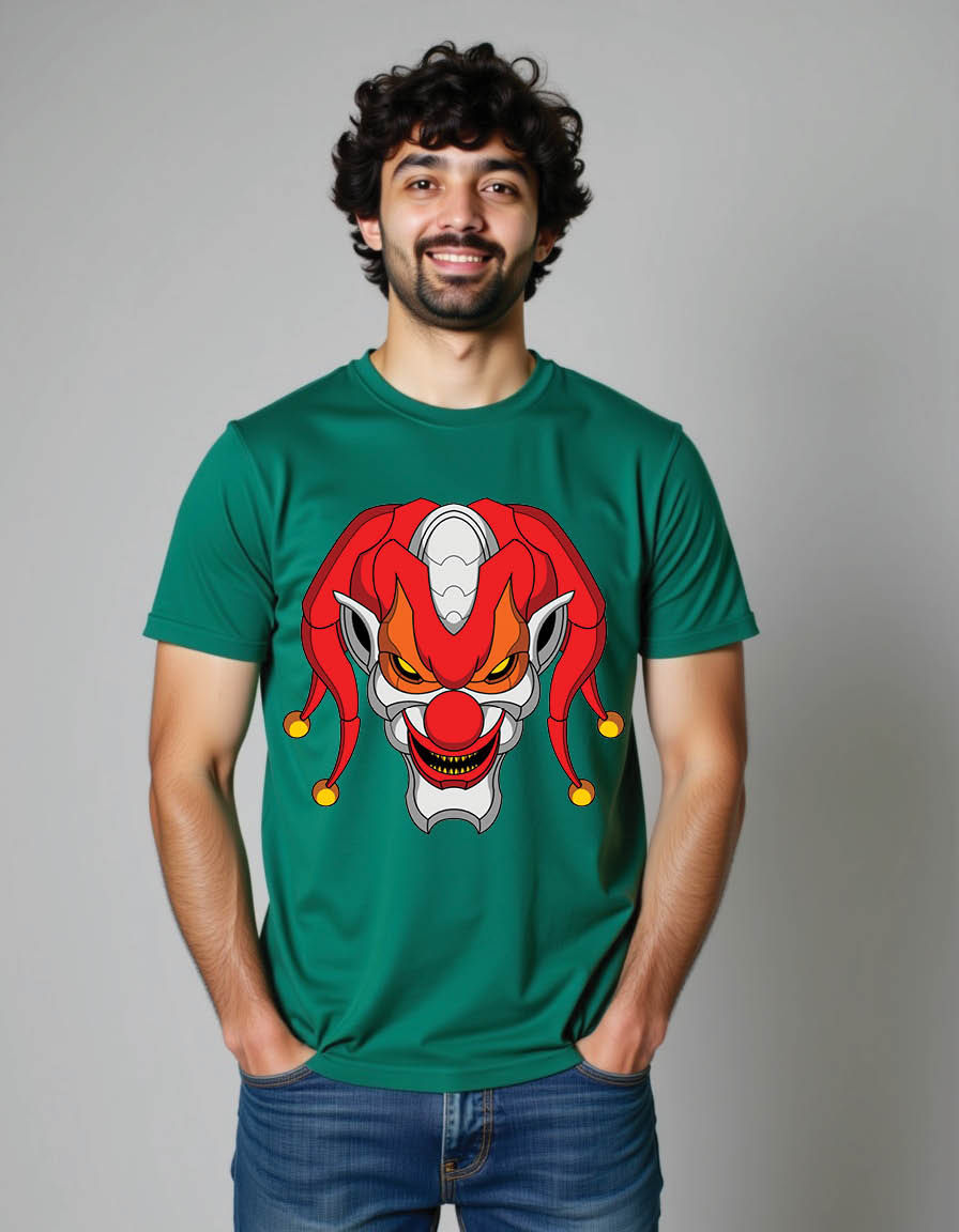 mecha clown head mens printed graphic t shirt