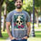 Thumbnail: skull head with floral around mens printed graphic t shirts
