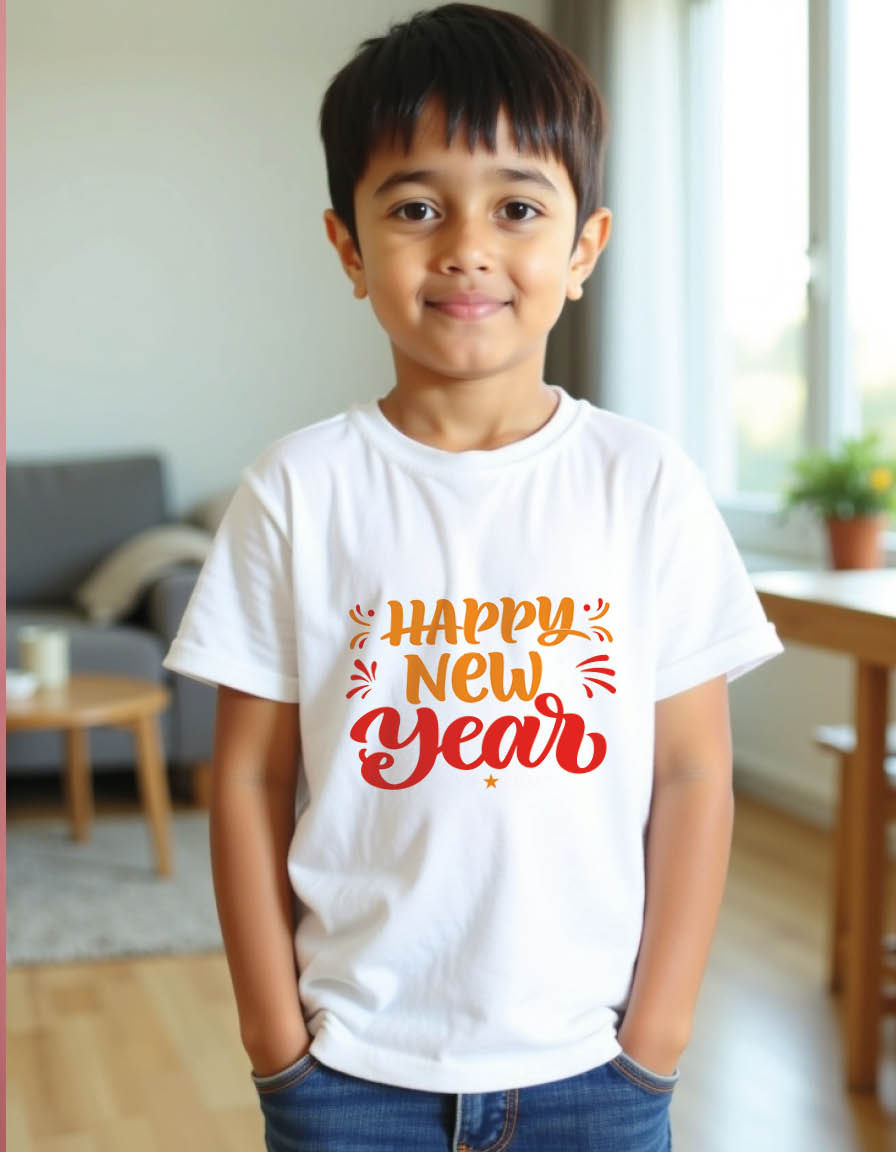 Thumbnail: Happy new year Unisex printed graphic t shirt