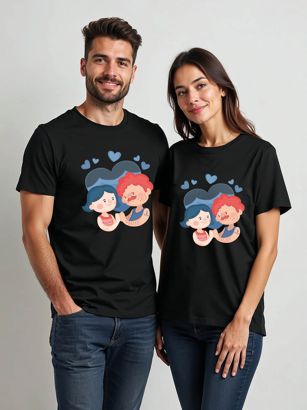 Thumbnail: Romantic Cartoon Couple T-Shirt Lovers Edition – Low Price Offer