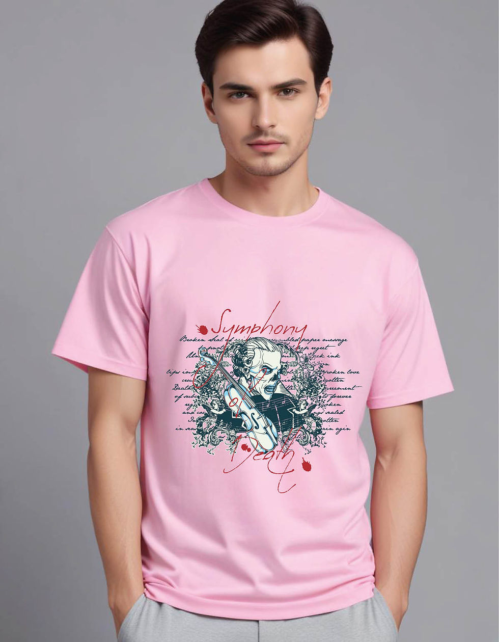 Thumbnail: classical musician skull lyrics mens printed graphic t shirt
