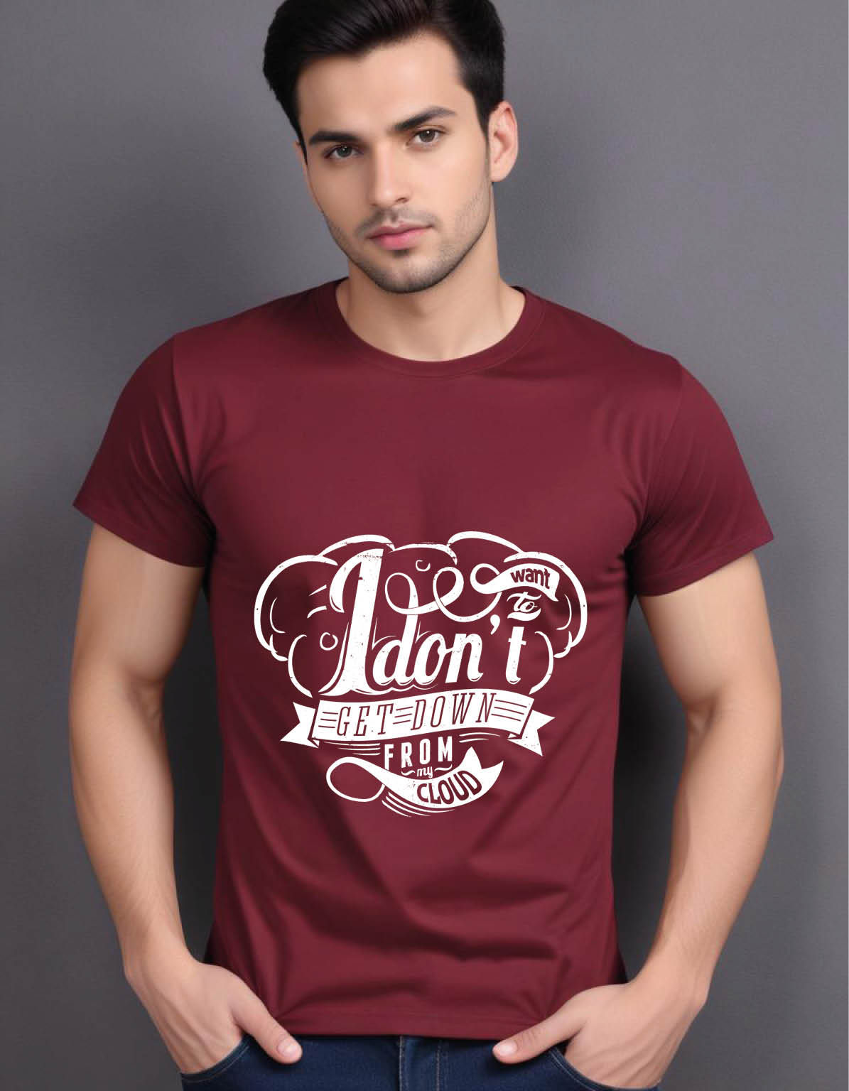 i want get down from my cloud mens printed graphic t shirt