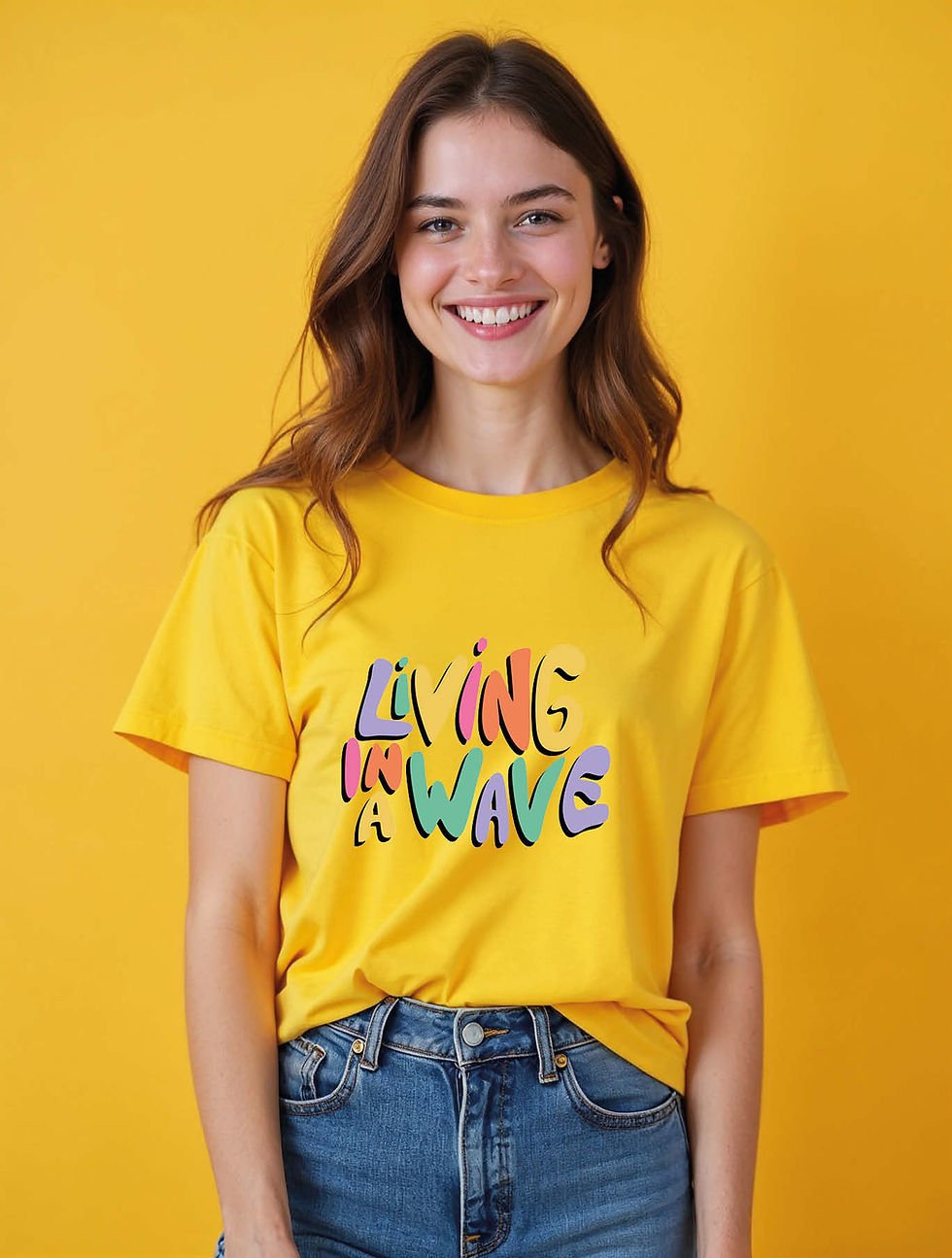 Thumbnail: living in a wave Modern Women’s printed graphic T-Shirt
