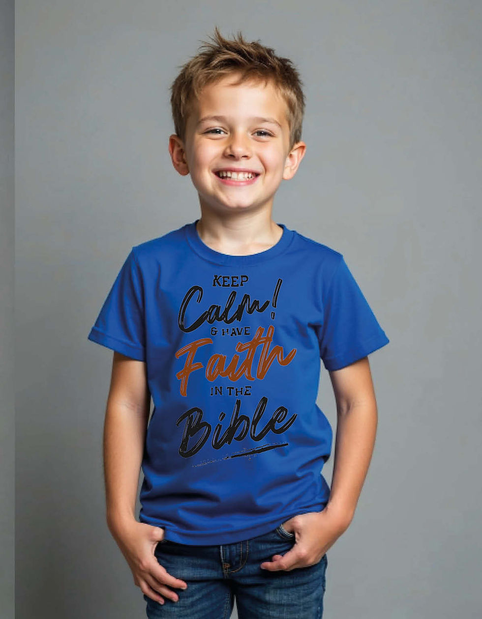 Thumbnail: keep clam faith in the bible Unisex Printed T-Shirt for All